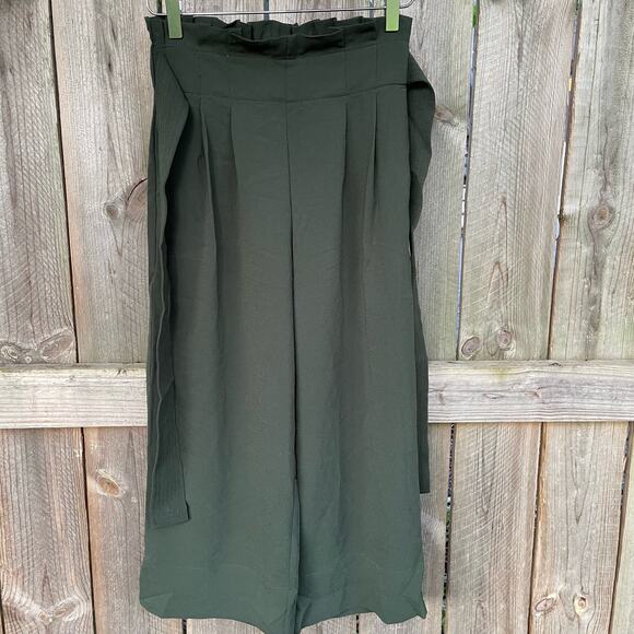 Madewell Crop Pants Tie-Waist Huston Pull-On Olive Green Petite XS NWT - Picture 1 of 8